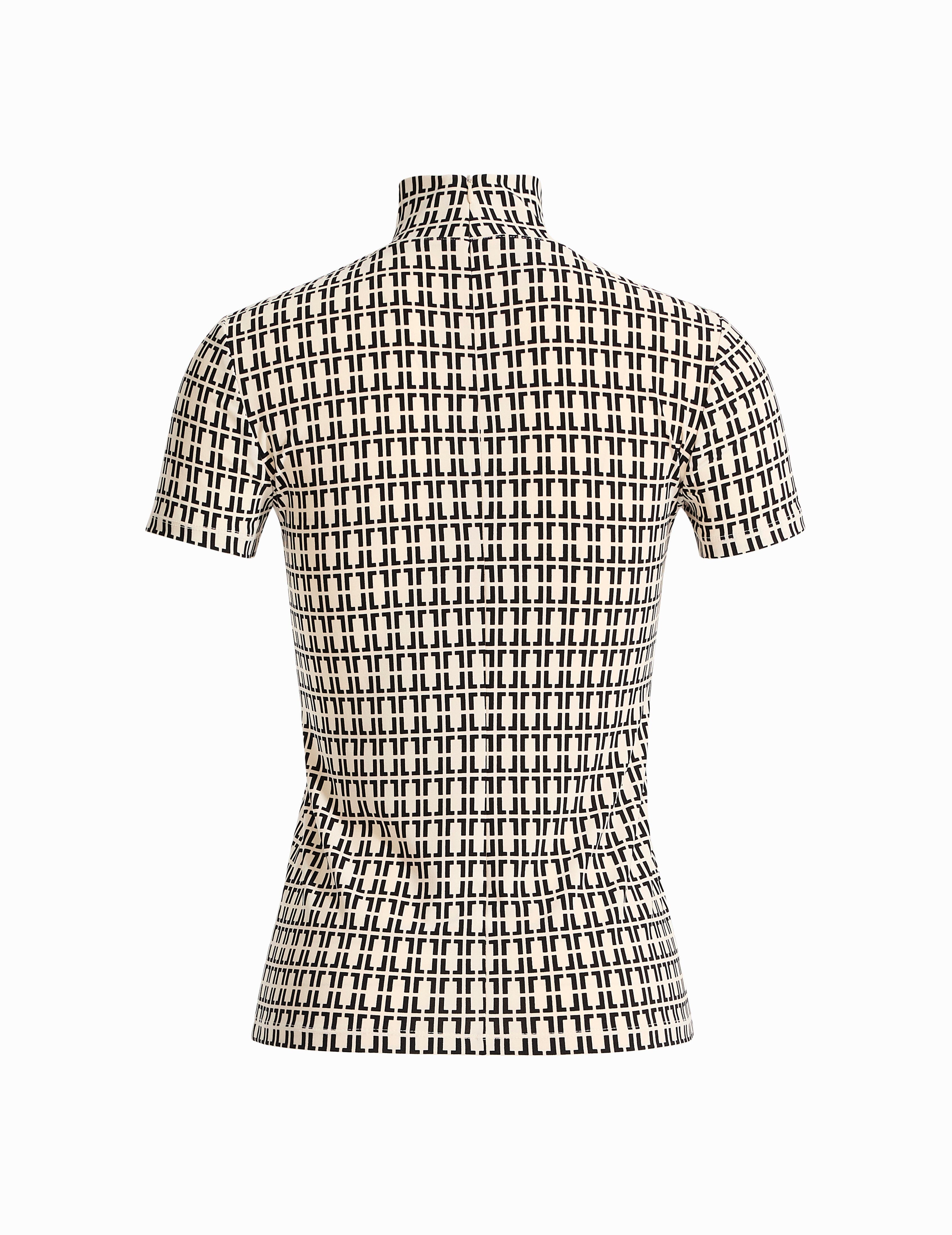 Chainlink Mock Neck Knit Top - Anne Klein Anne White/Anne Blk