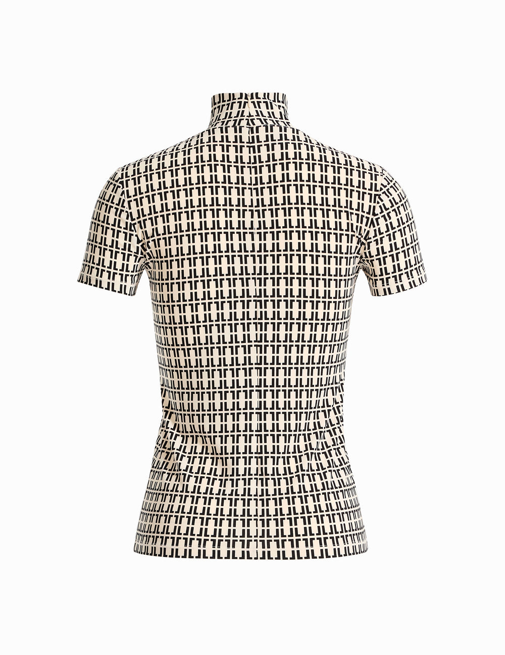 Chainlink Mock Neck Knit Top - Anne Klein Anne White/Anne Blk