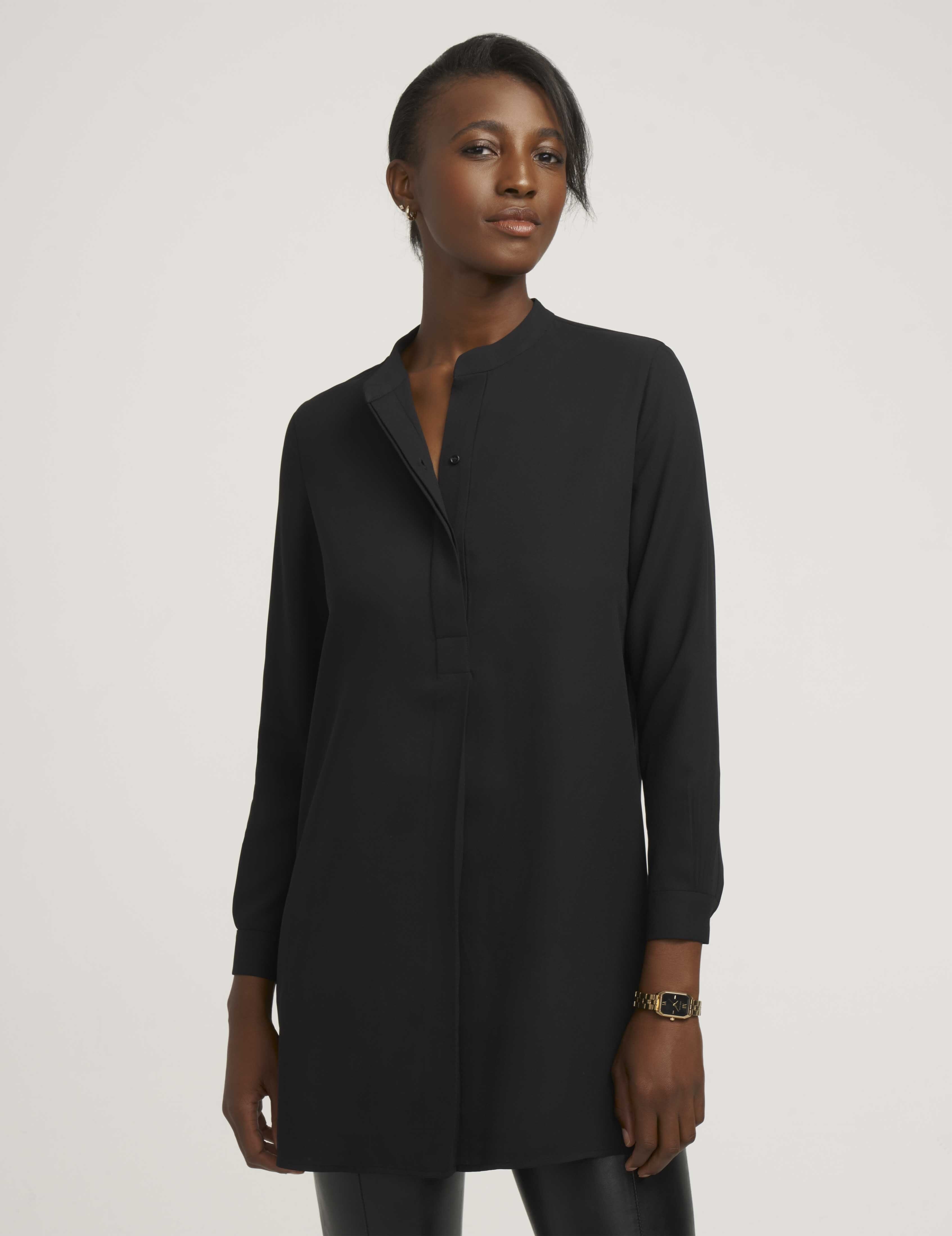 Long Length Tunic in Black - Anne Klein Anne Black