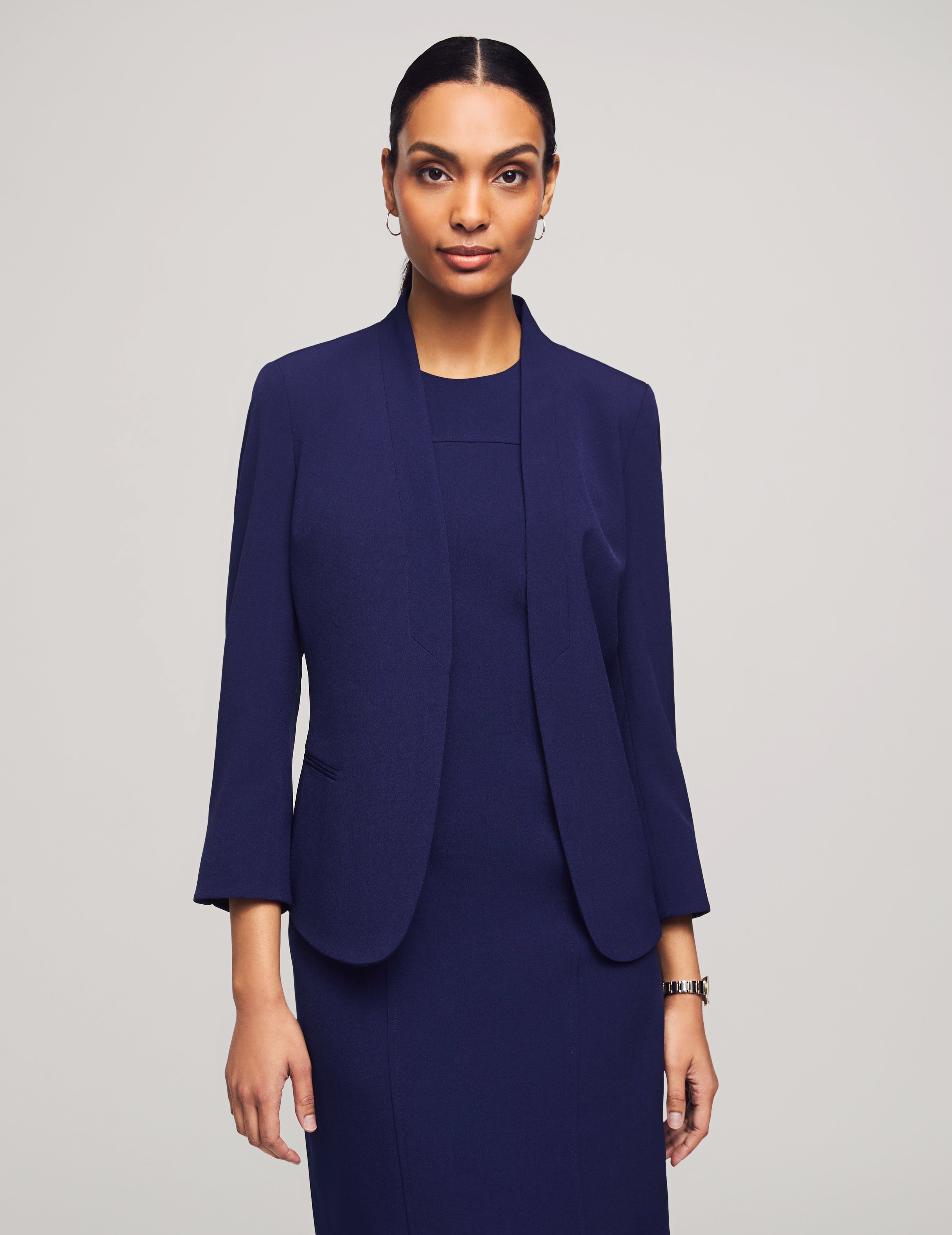 Navy Blazer & Sheath Dress Set - Anne Klein Navy