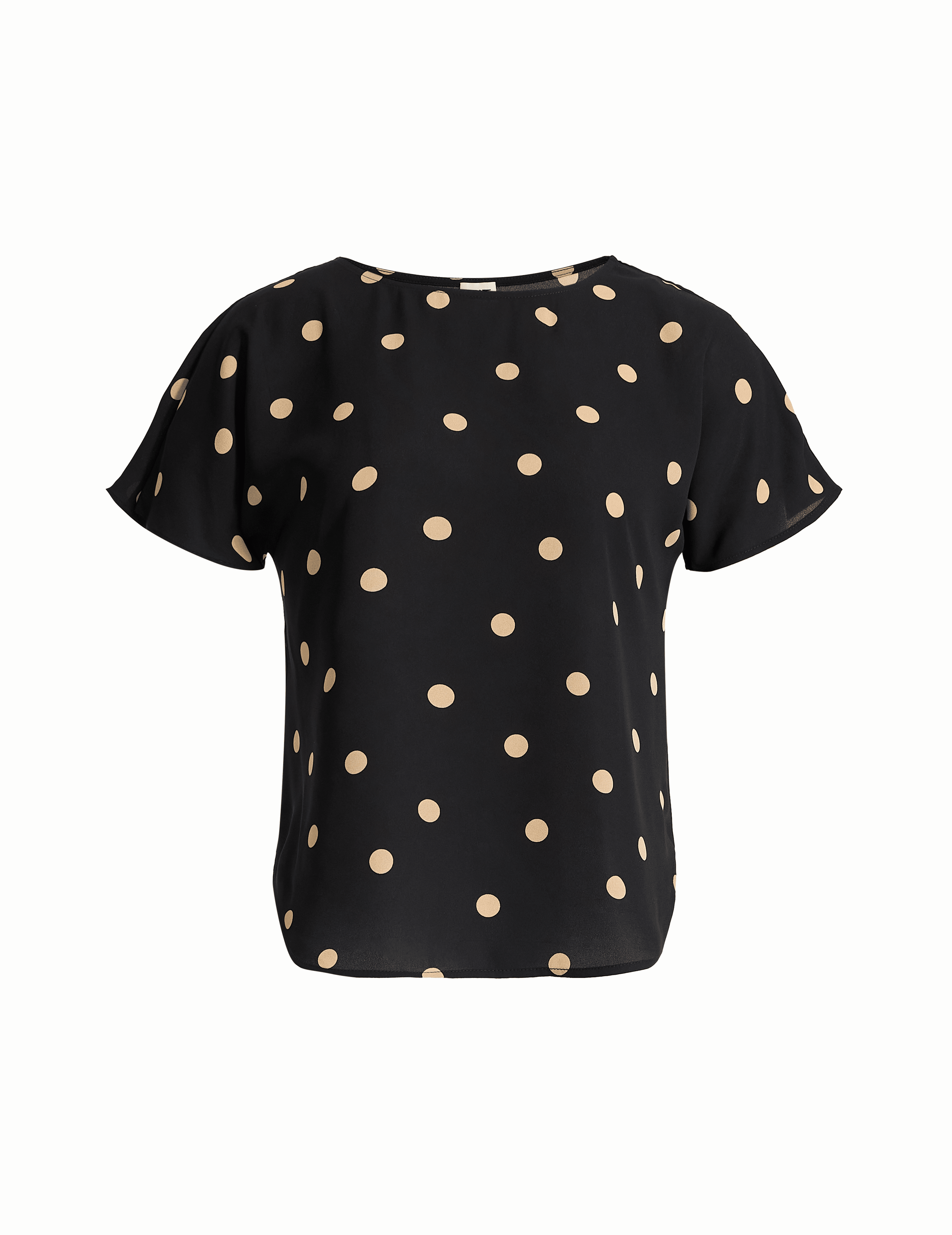 Large Dot Bateau Neck Blouse - Anne Klein Anne Black/Latte