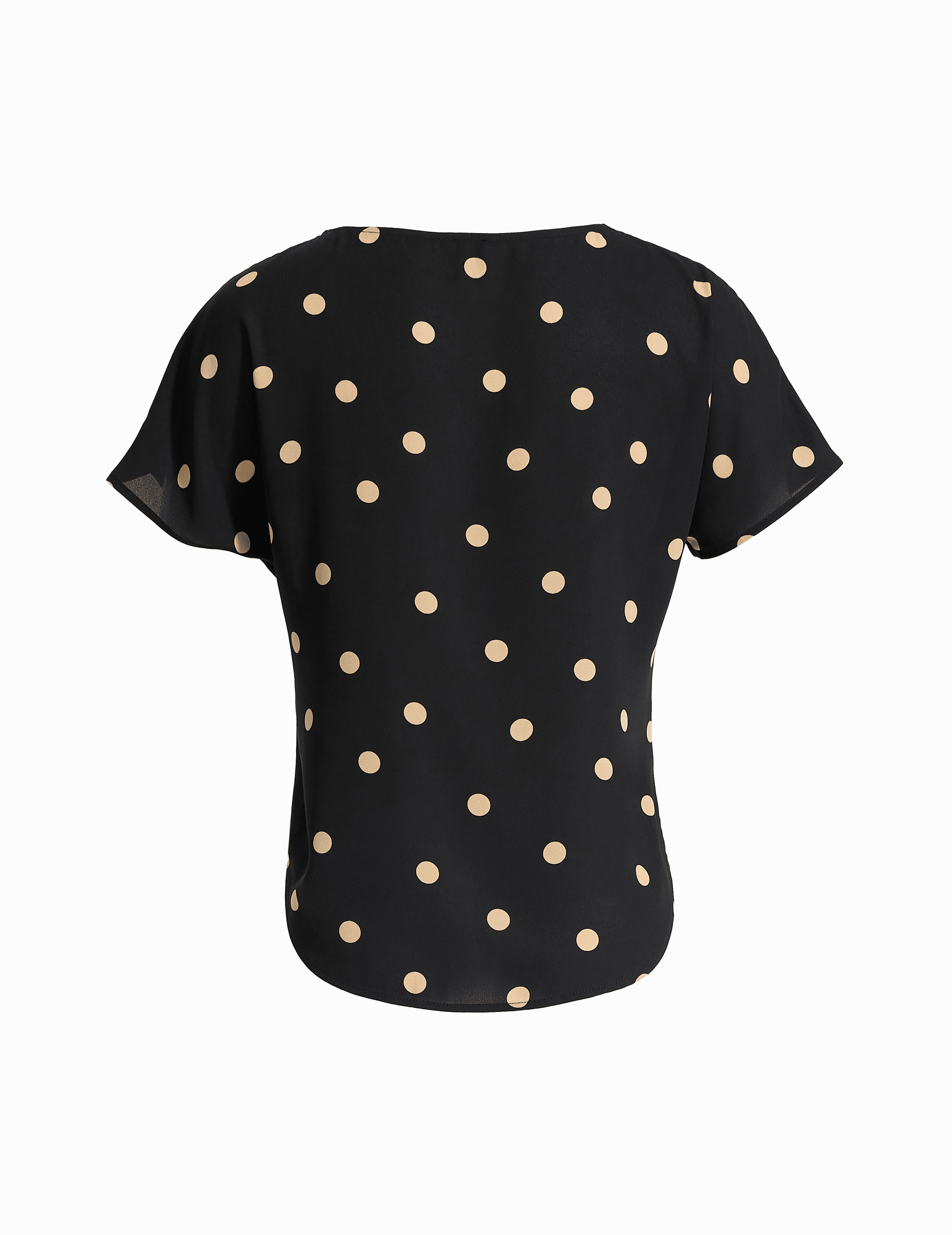 Large Dot Bateau Neck Blouse - Anne Klein Anne Black/Latte