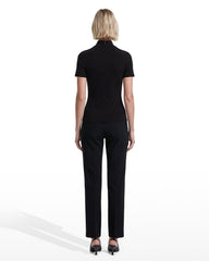 Short Sleeve Mock Neck Knit Top - Anne Klein Anne Black