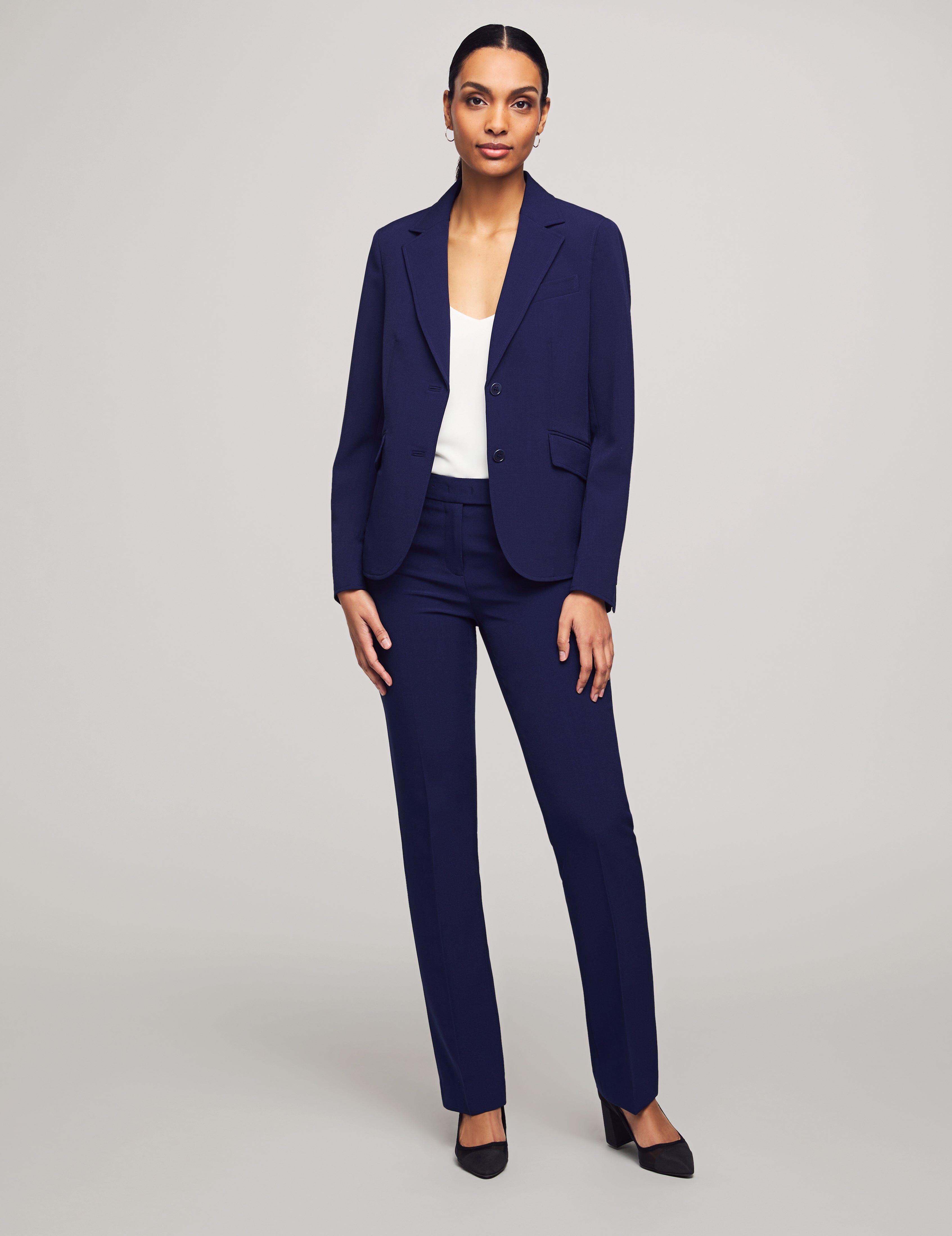 3-Piece Skirt & Pants Suit Set in Navy - Anne Klein Navy