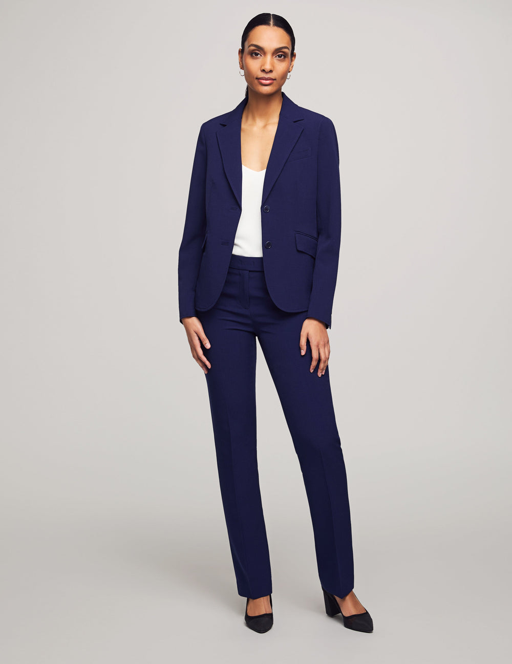 3-Piece Skirt & Pants Suit Set in Navy - Anne Klein Navy