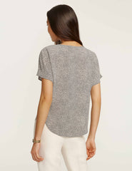 Mini Dot Bateau Blouse in Polyester - Anne Klein Anne White/Anne Black