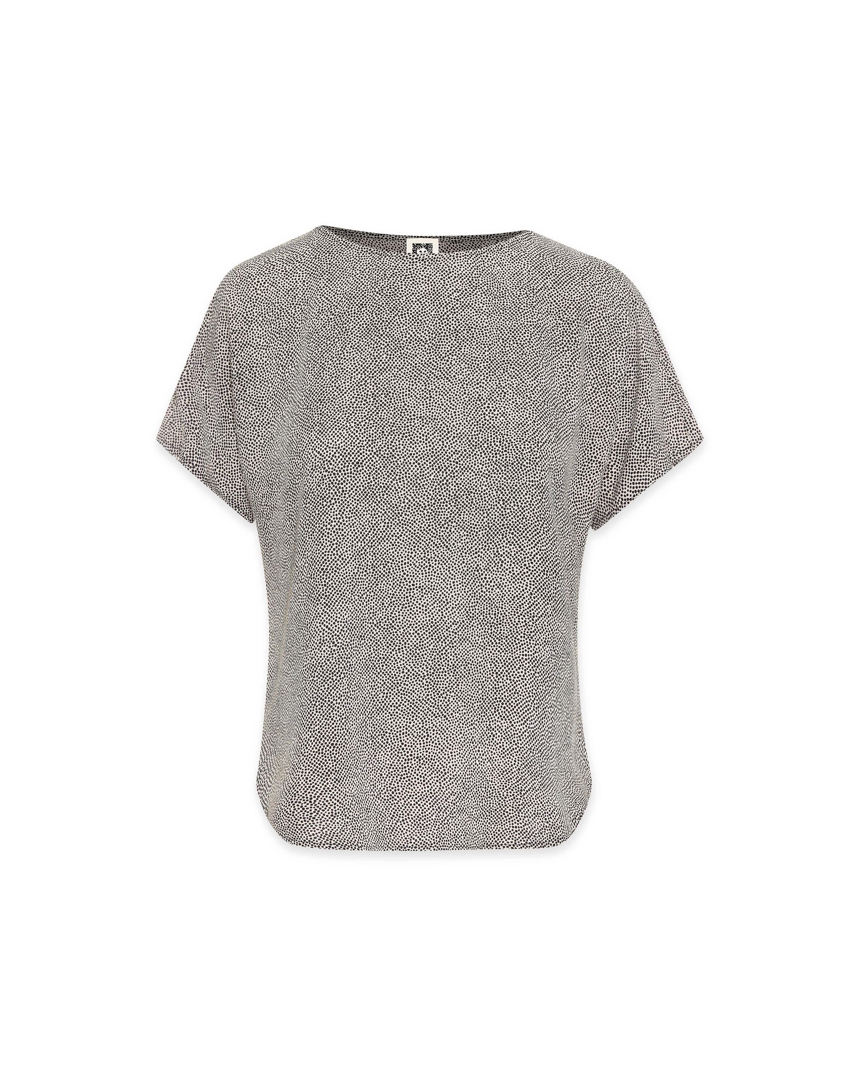 Mini Dot Bateau Blouse in Polyester - Anne Klein Anne White/Anne Black
