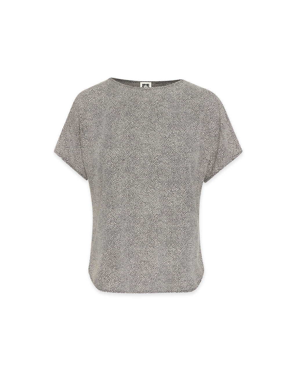 Mini Dot Bateau Blouse in Polyester - Anne Klein Anne White/Anne Black
