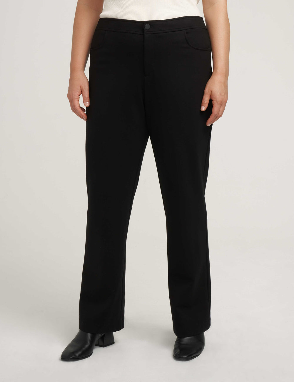 Plus Size Bootleg Dress Pant - Anne Klein Anne Black