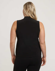 Plus Size Triple Pleat Sleeveless Top - Anne Klein Anne Black