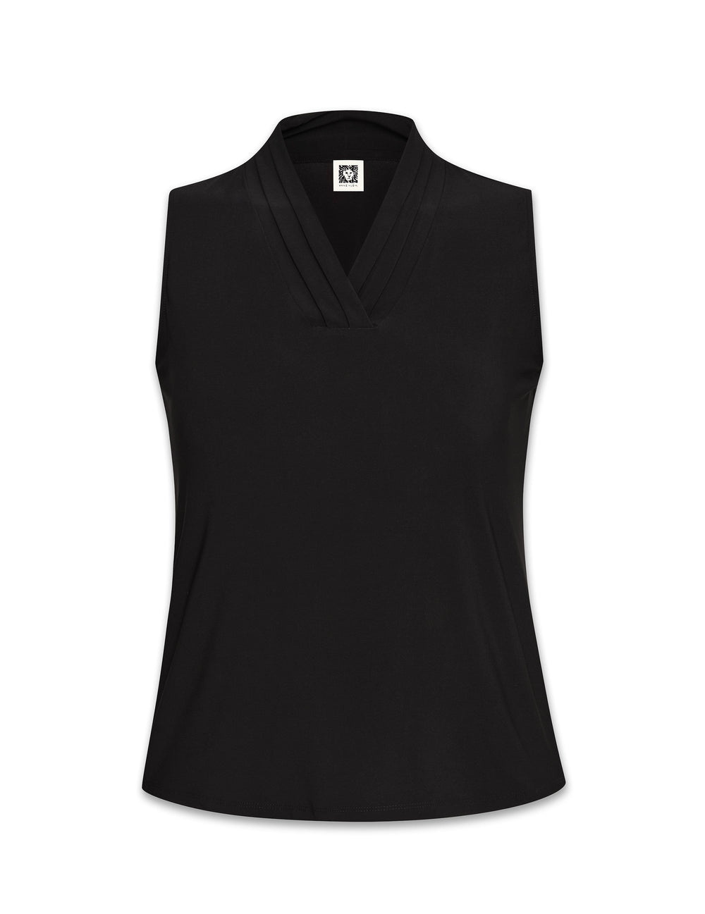 Plus Size Triple Pleat Sleeveless Top - Anne Klein Anne Black