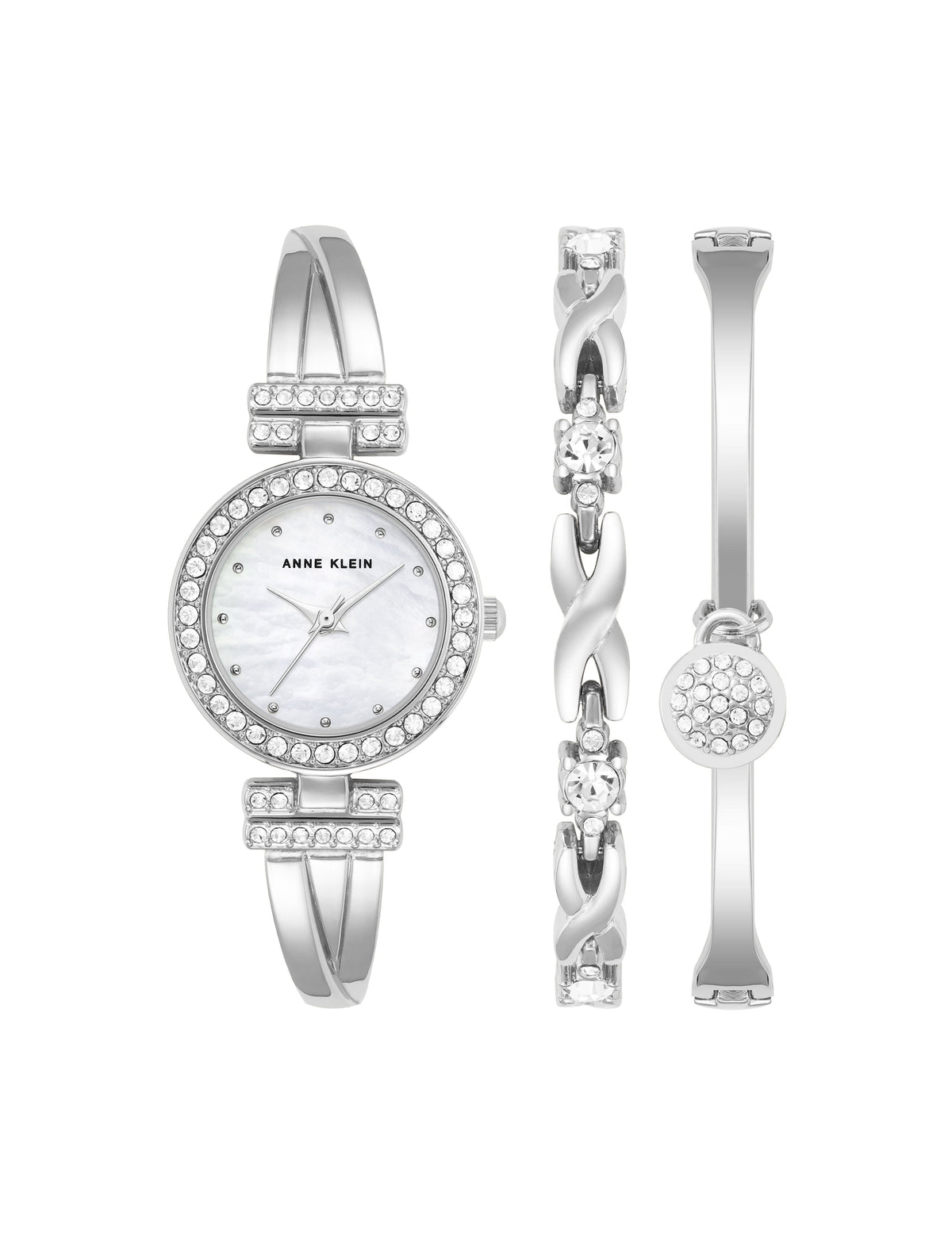 Watch & Bracelet Set - Elegance & Precision - Anne Klein Silver-Tone