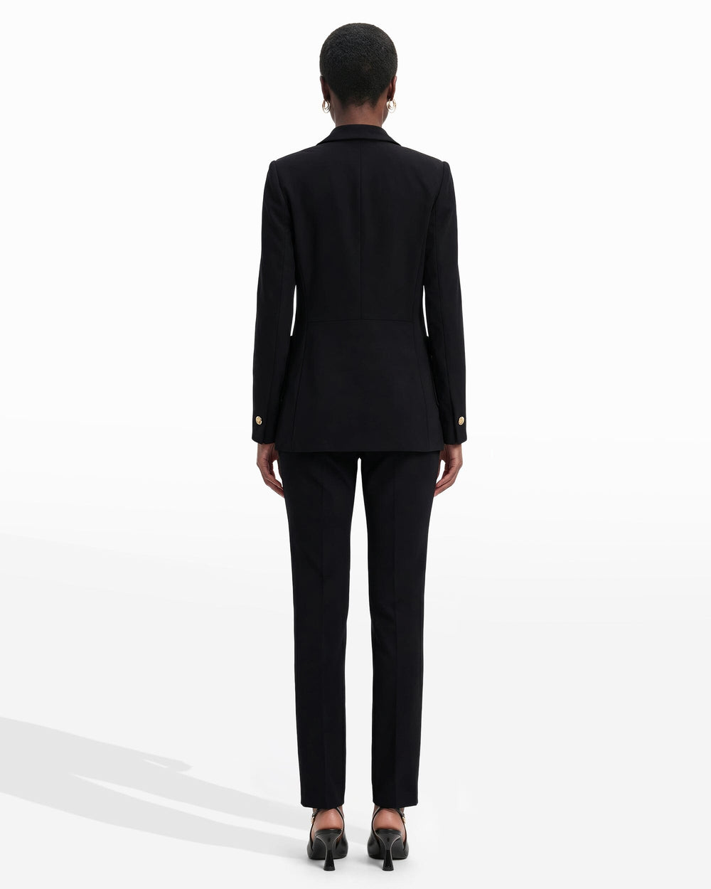 Double Breasted Blazer with Patch Pockets - Anne Klein Anne Black