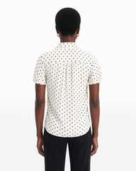 Polka Dot Cap Sleeve Blouse - Anne Klein Anne White/Anne Black