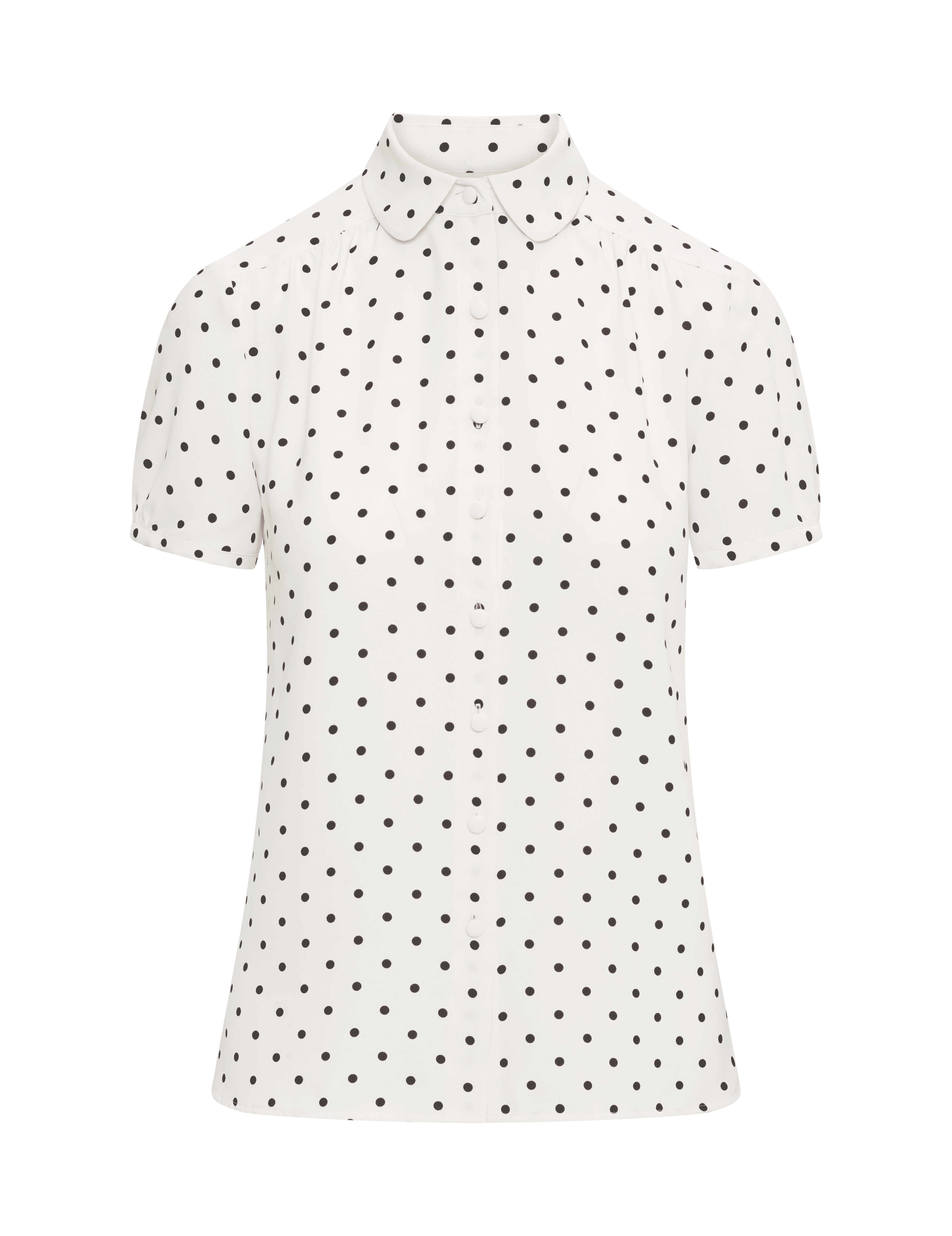 Polka Dot Cap Sleeve Blouse - Anne Klein Anne White/Anne Black