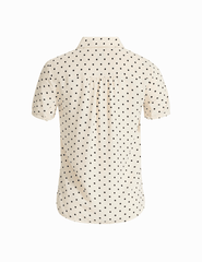 Polka Dot Cap Sleeve Blouse - Anne Klein Anne White/Anne Black
