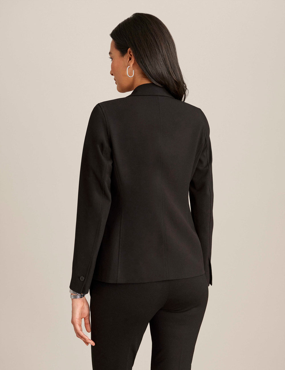 Notch Collar Blazer with Princess Seams - Anne Klein Anne Black
