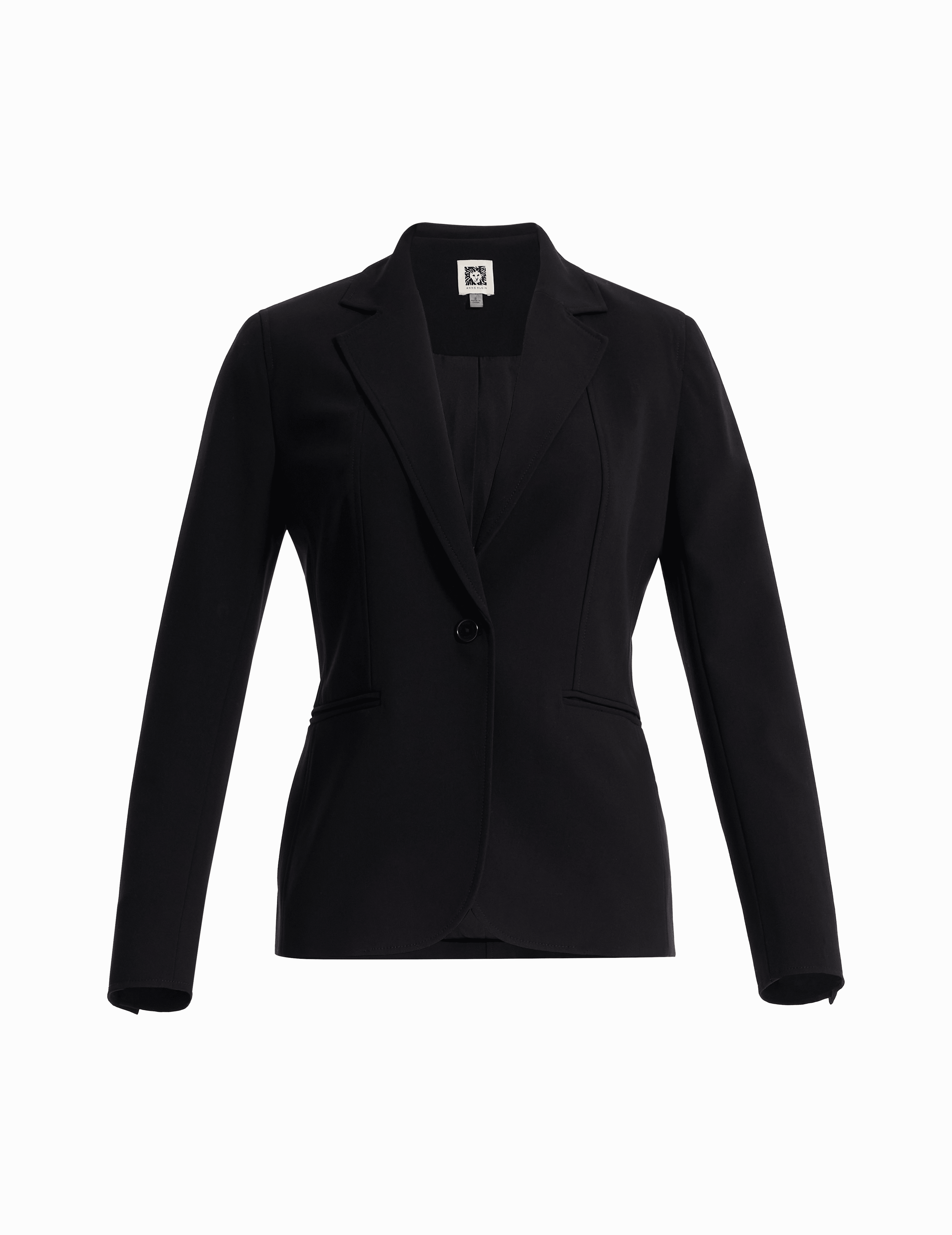 Notch Collar Blazer with Princess Seams - Anne Klein Anne Black