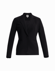 Notch Collar Blazer with Princess Seams - Anne Klein Anne Black