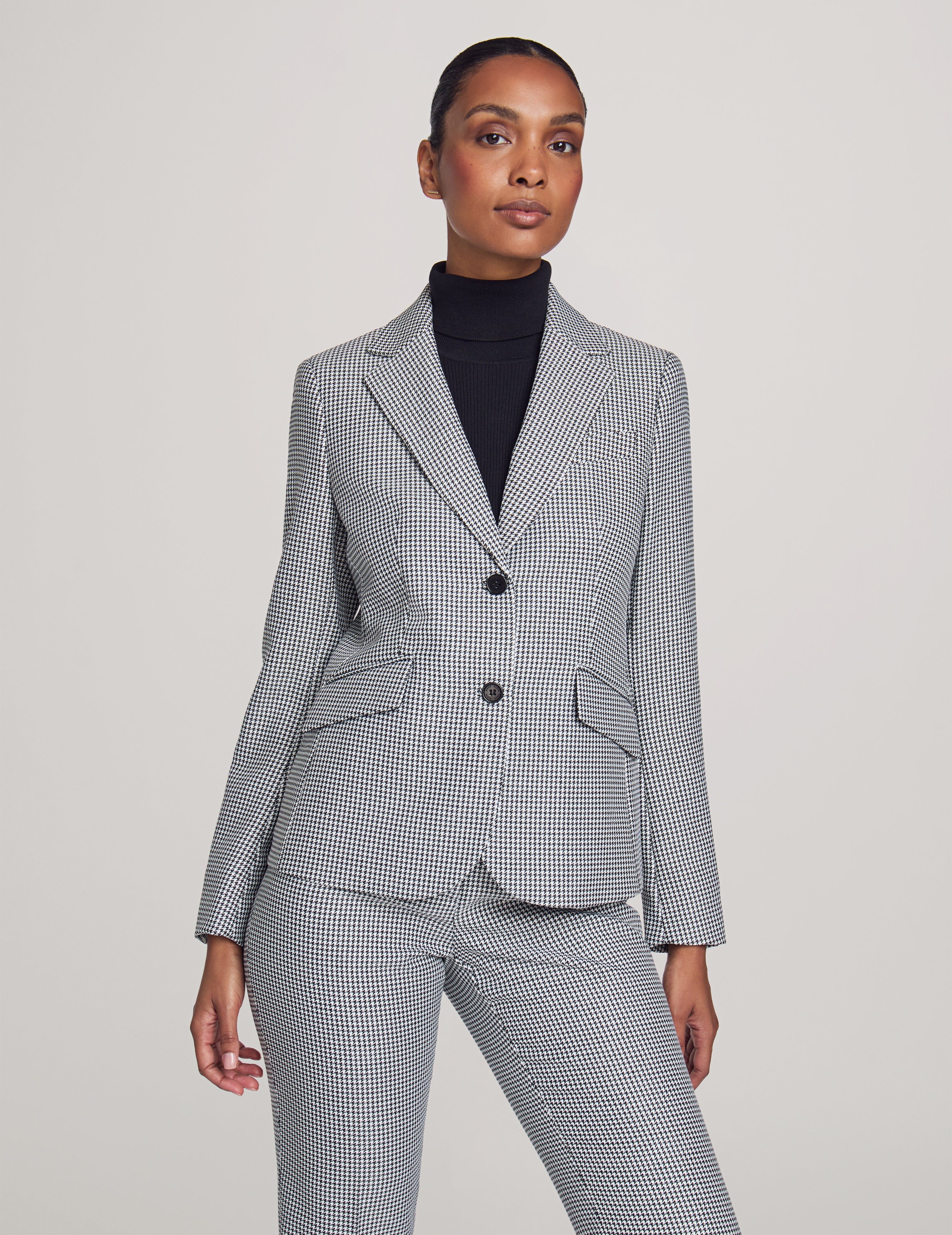 Houndstooth Skirt Suit Set, 3-Piece - Anne Klein Anne Black Combo