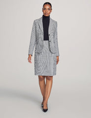 Houndstooth Skirt Suit Set, 3-Piece - Anne Klein Anne Black Combo