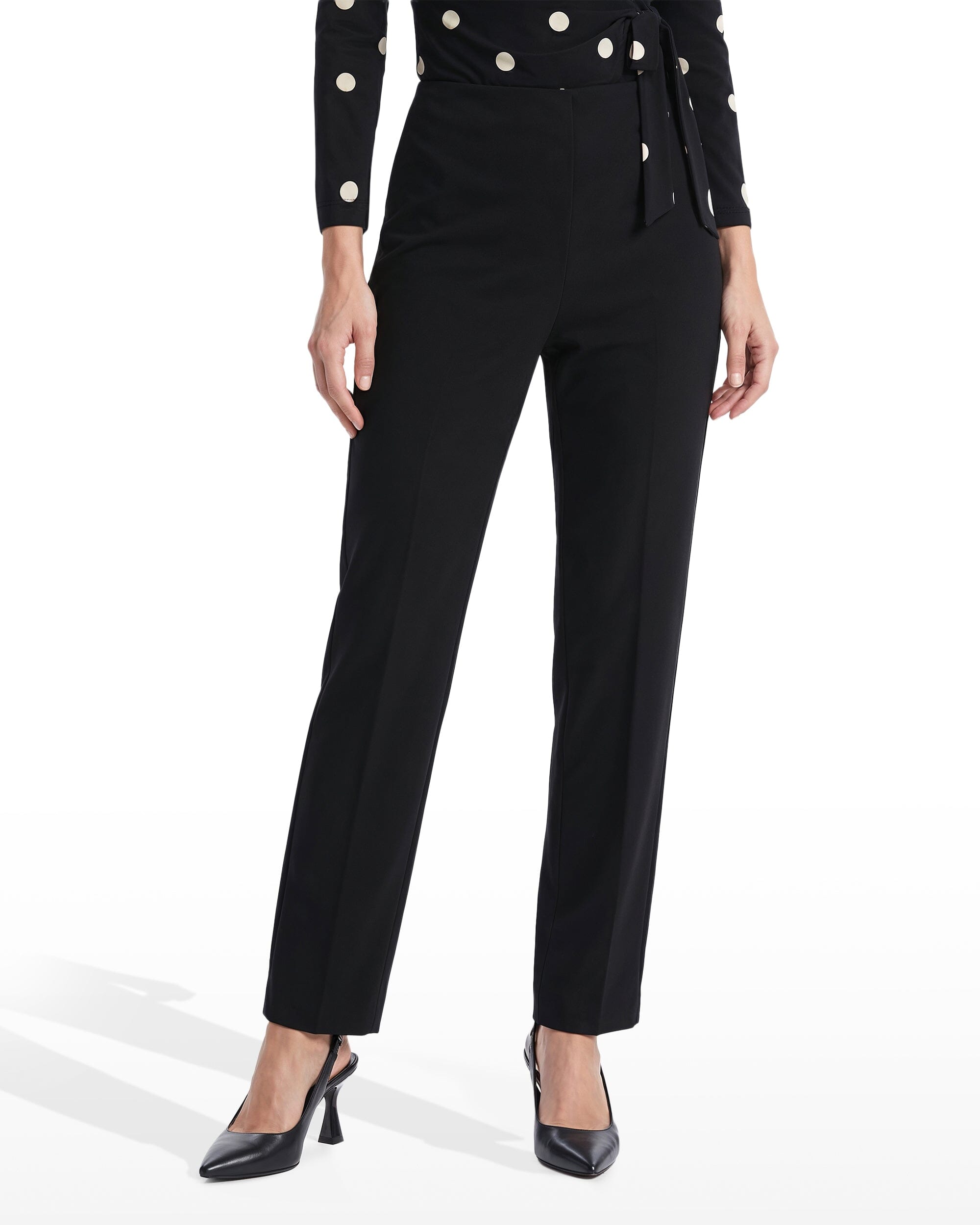 Hollywood Waist Slim Ankle Pull-On Pant - Anne Klein Anne Black