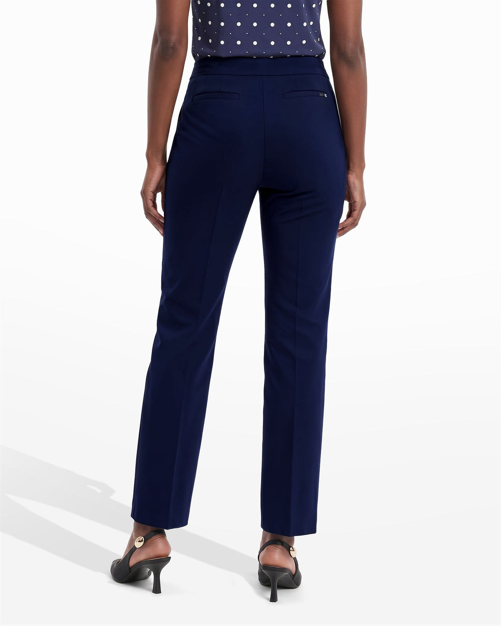 Pull On Straight Leg Trouser with Pockets - Anne Klein Distant Mountain