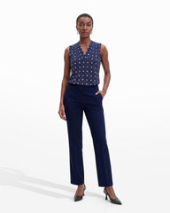 Pull On Straight Leg Trouser with Pockets - Anne Klein Distant Mountain