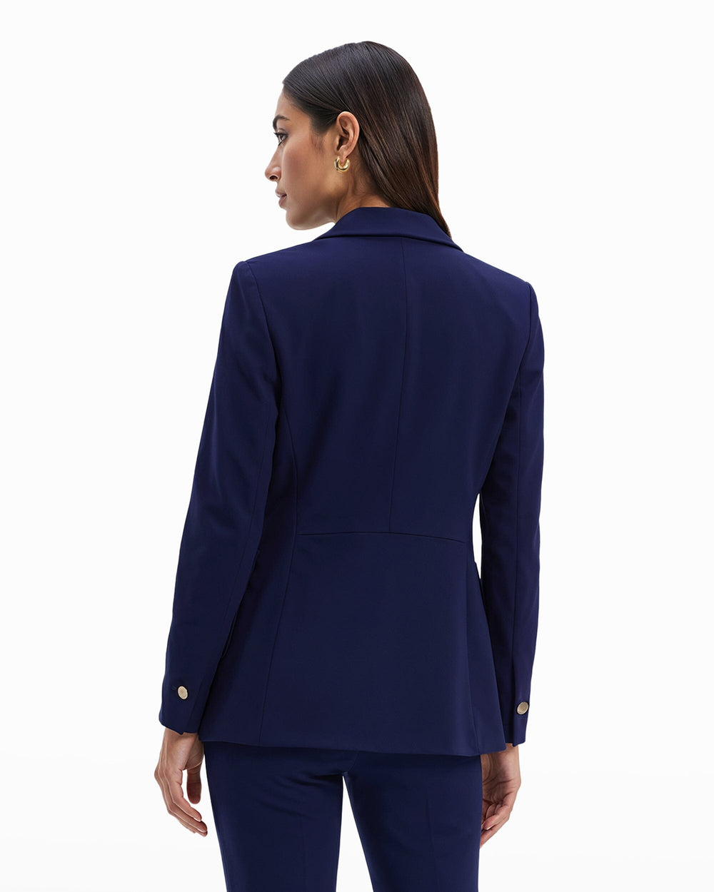 Faux Double Breasted Blazer with Patch Pockets - Anne Klein Distant Mountain