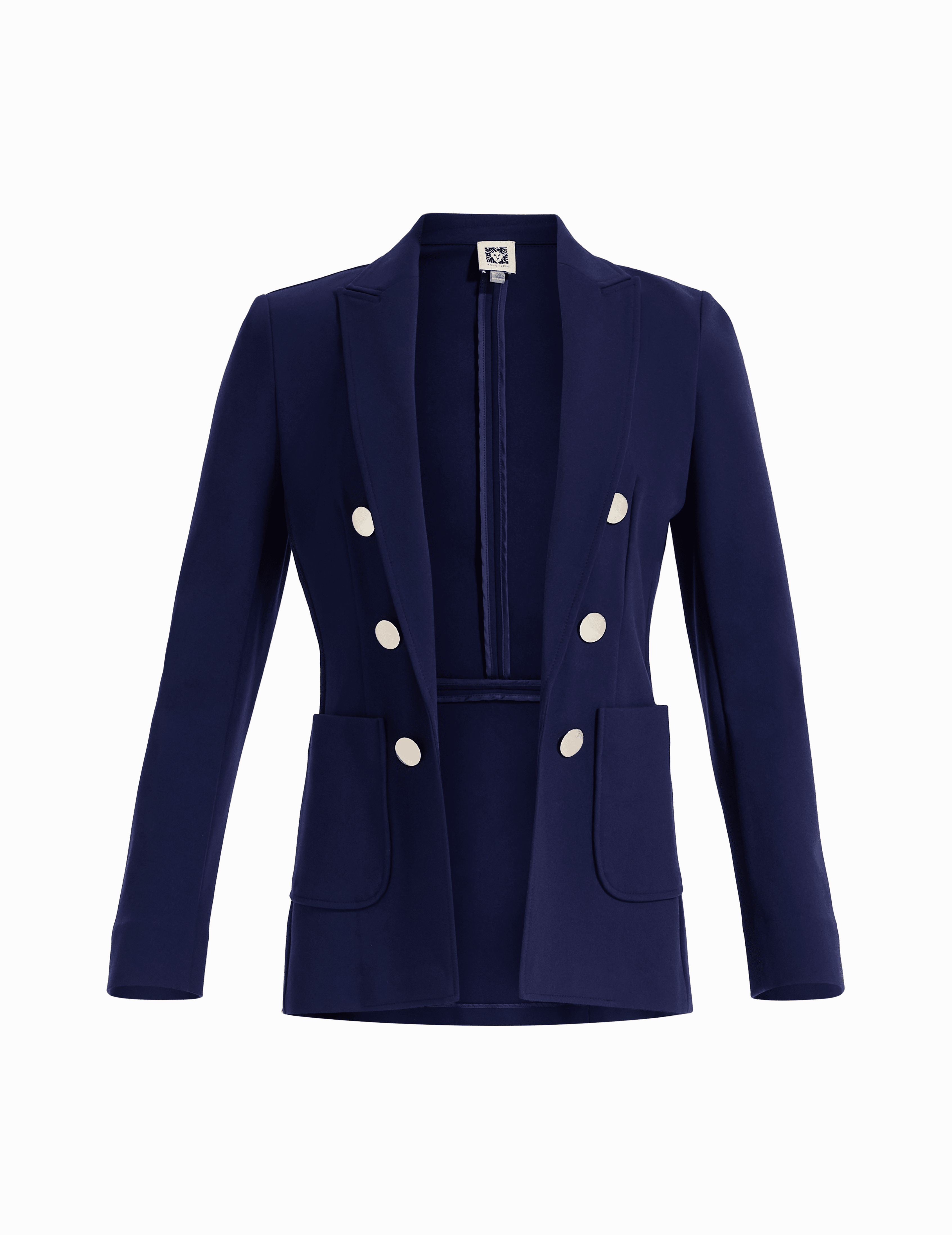 Faux Double Breasted Blazer with Patch Pockets - Anne Klein Distant Mountain