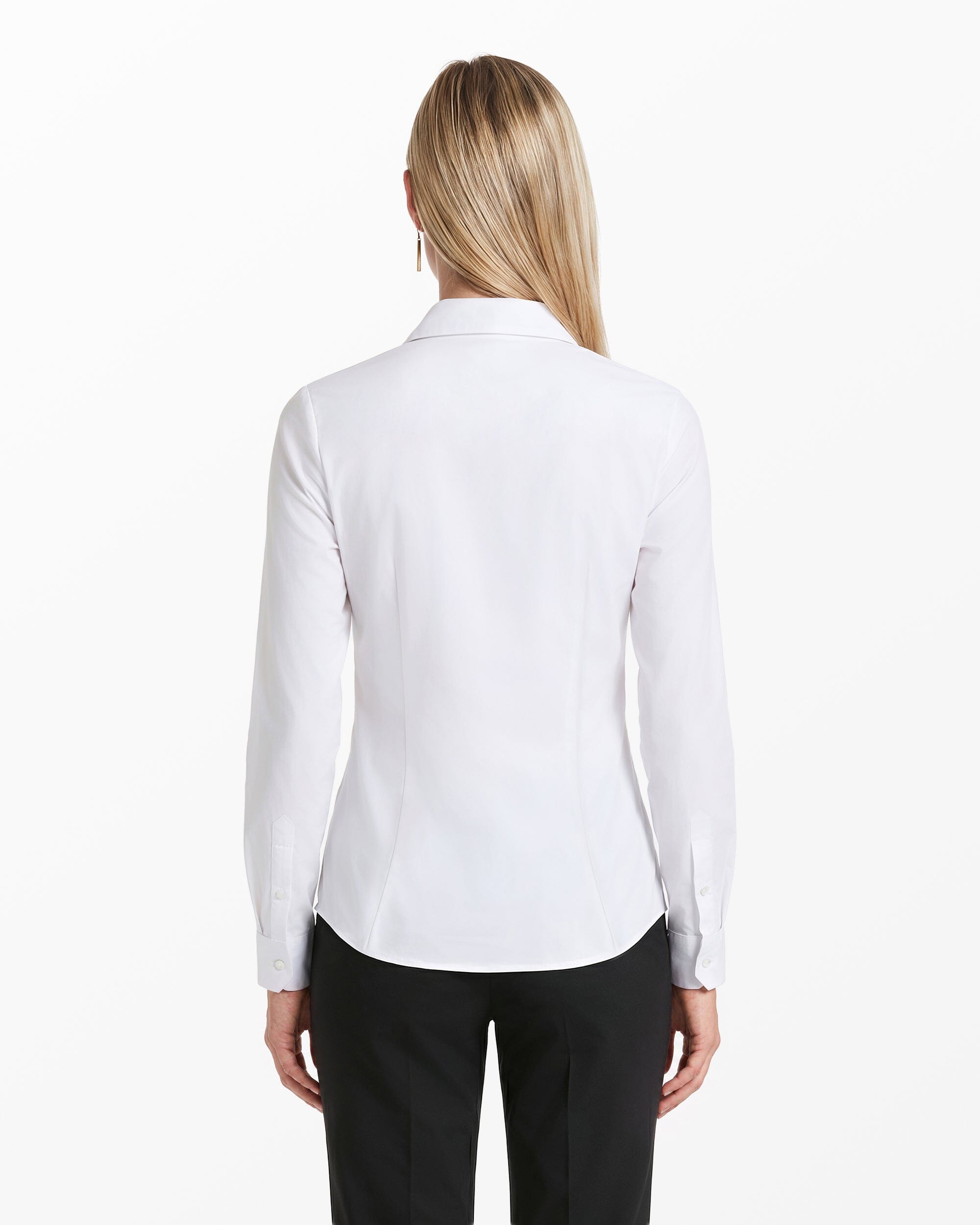 Long Sleeve Button Front Top - Anne Klein Bright White
