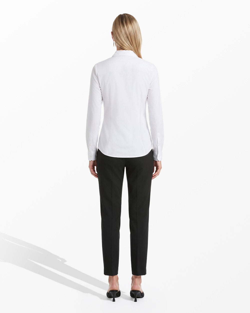 Long Sleeve Button Front Top - Anne Klein Bright White