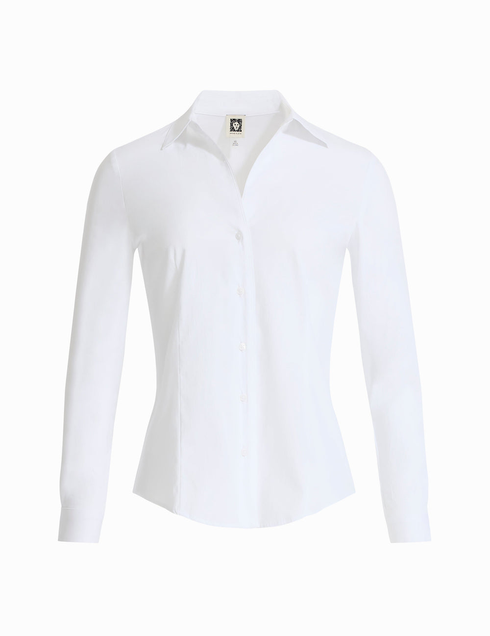 Long Sleeve Button Front Top - Anne Klein Bright White
