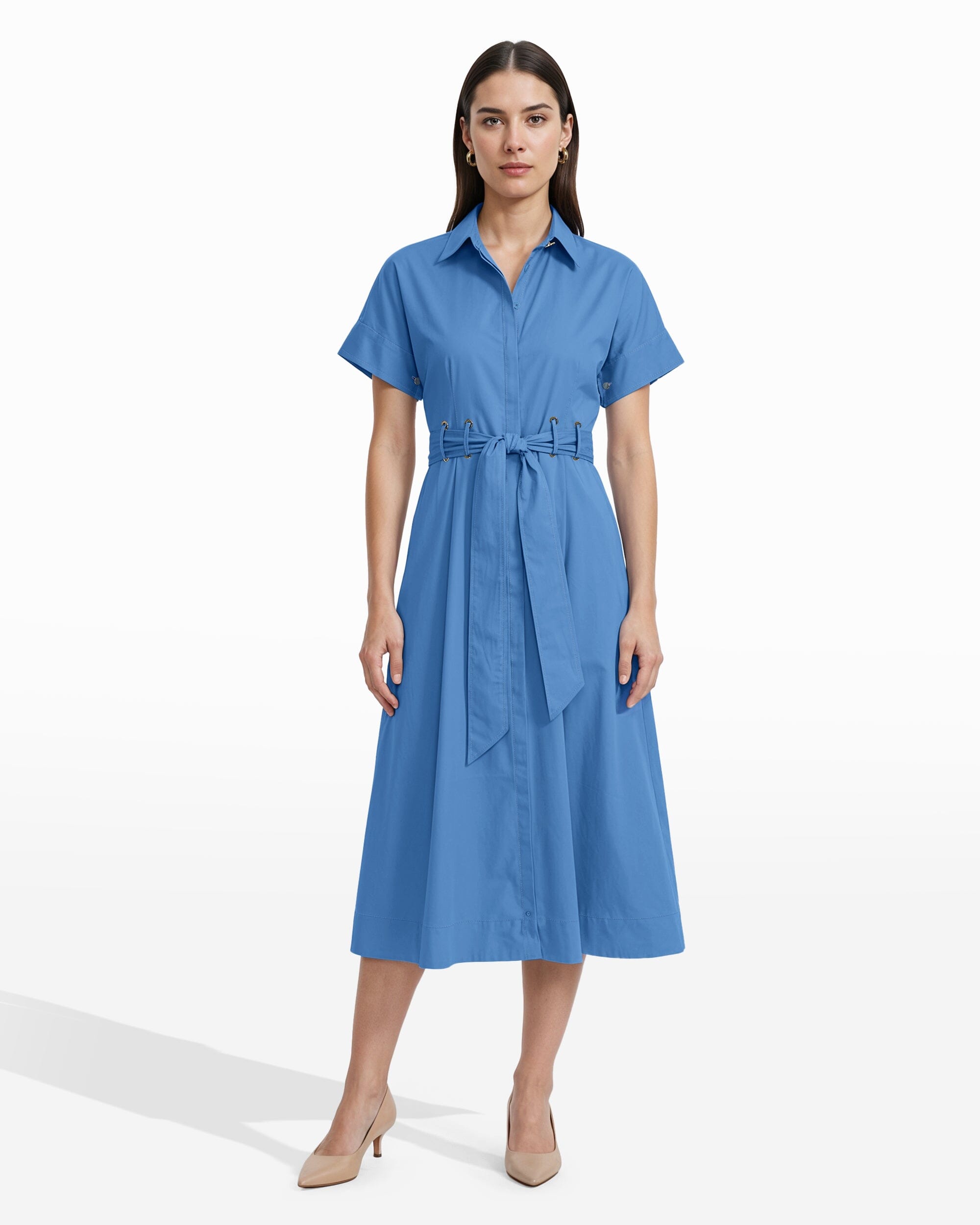 Shirt Dress with Belt Detail - Anne Klein SEAPORT