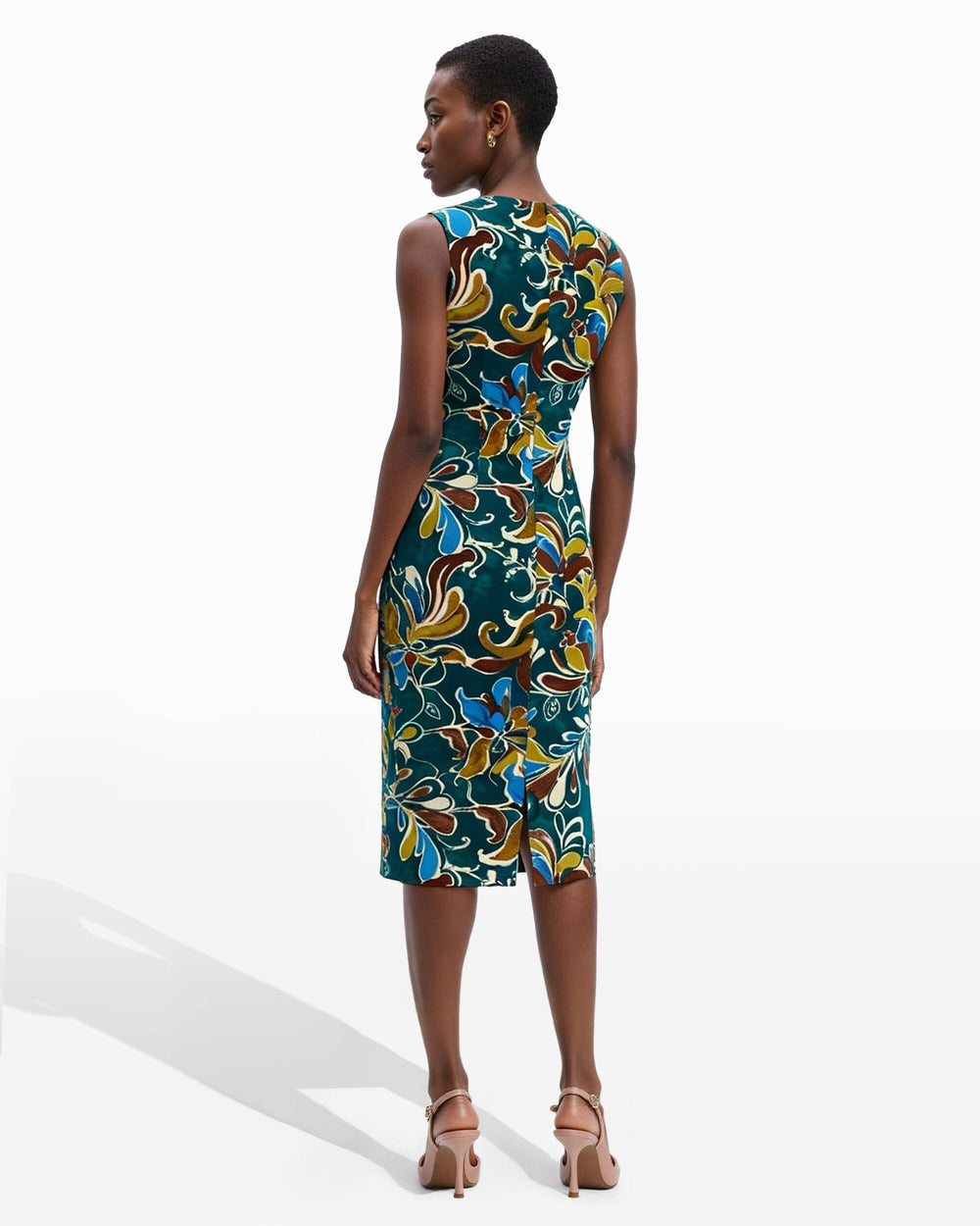 Jewel Neck Sheath - Anne Klein Ink Teal Multi