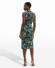 Jewel Neck Sheath - Anne Klein Ink Teal Multi