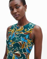Jewel Neck Sheath - Anne Klein Ink Teal Multi