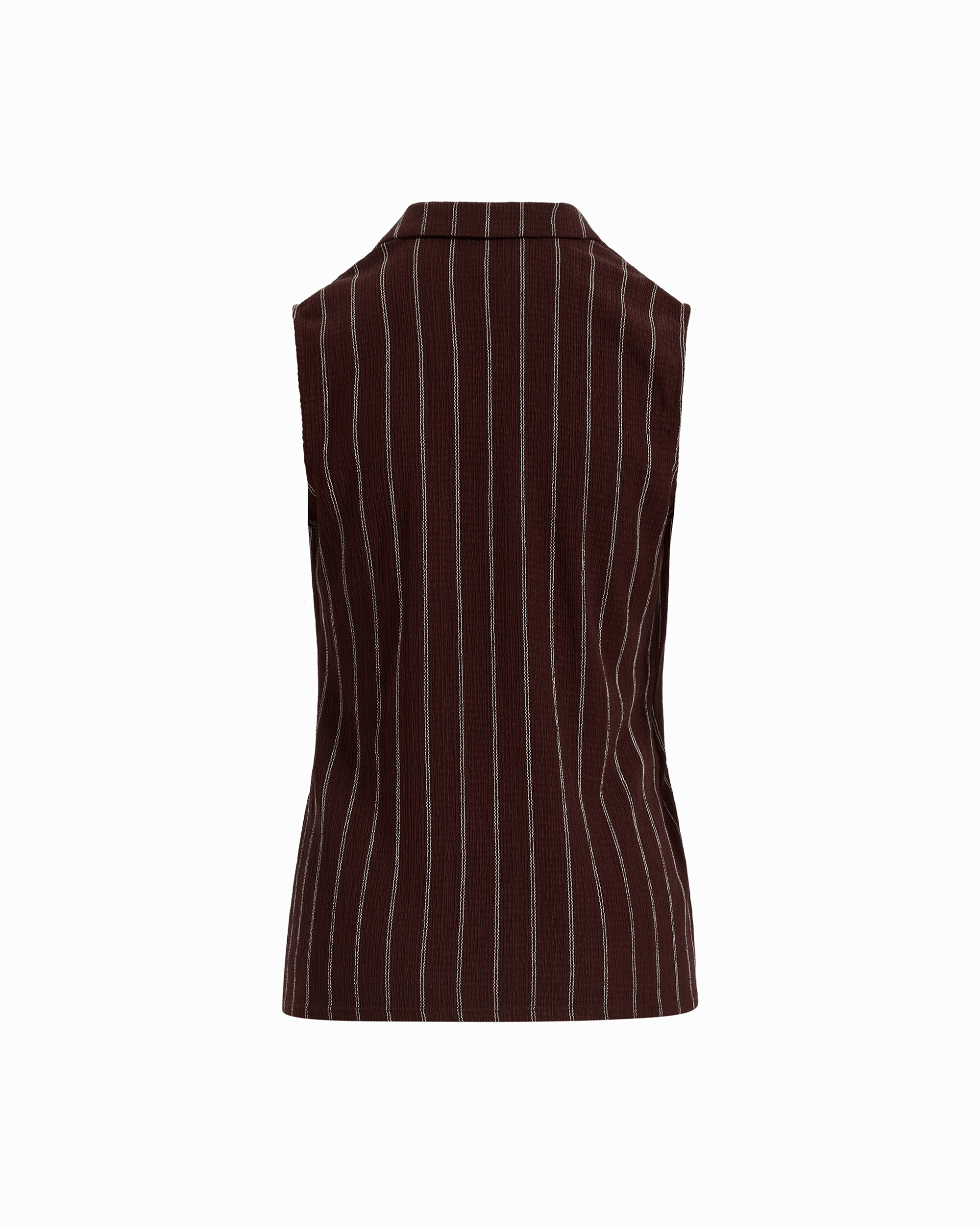 Sleeveless Notch Neck Wrap Top in DK CHOC / WHT DV - Anne Klein DK CHOC/WHT DV