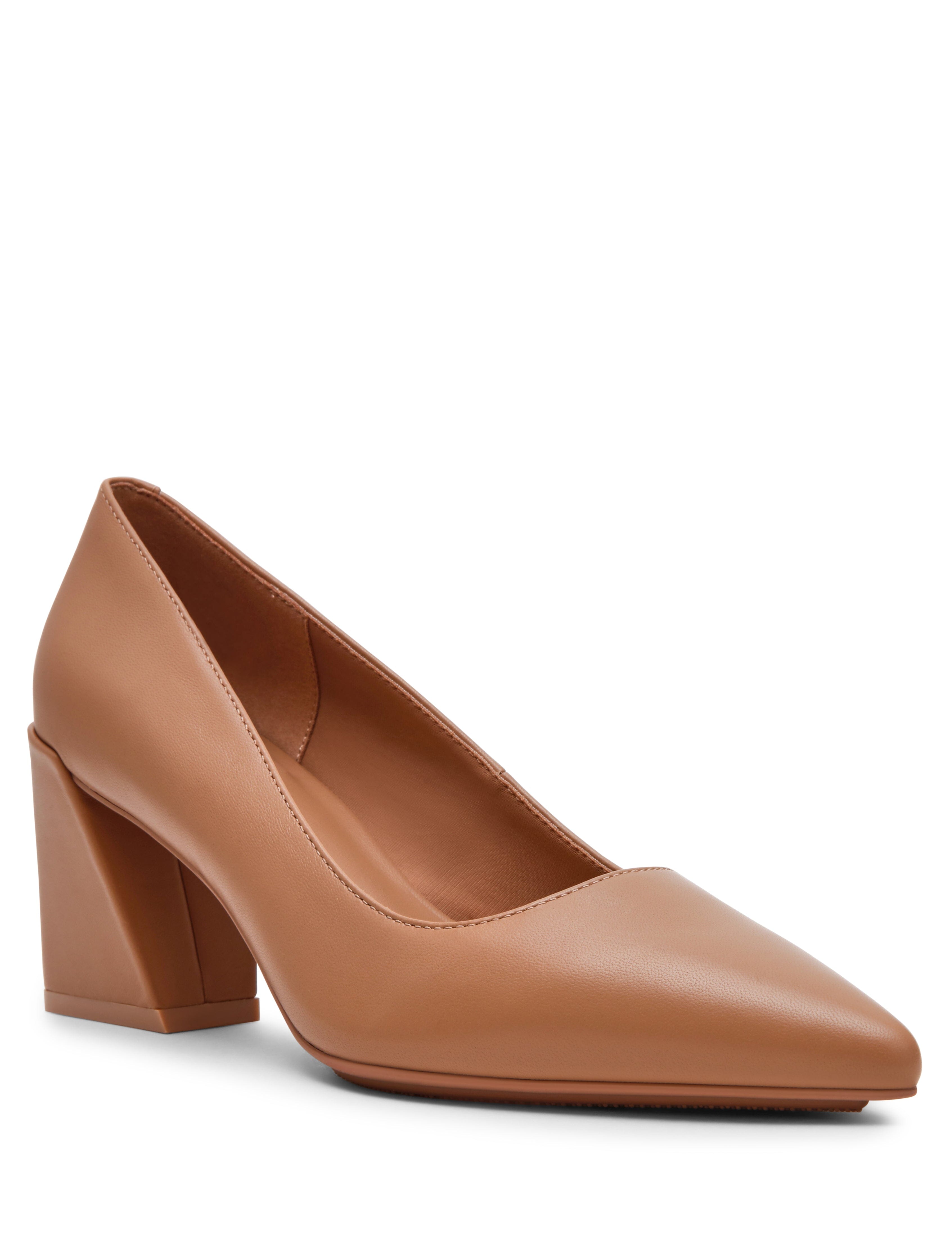 Relena Leather Pump in Nude Leather - Anne Klein Nude Leather