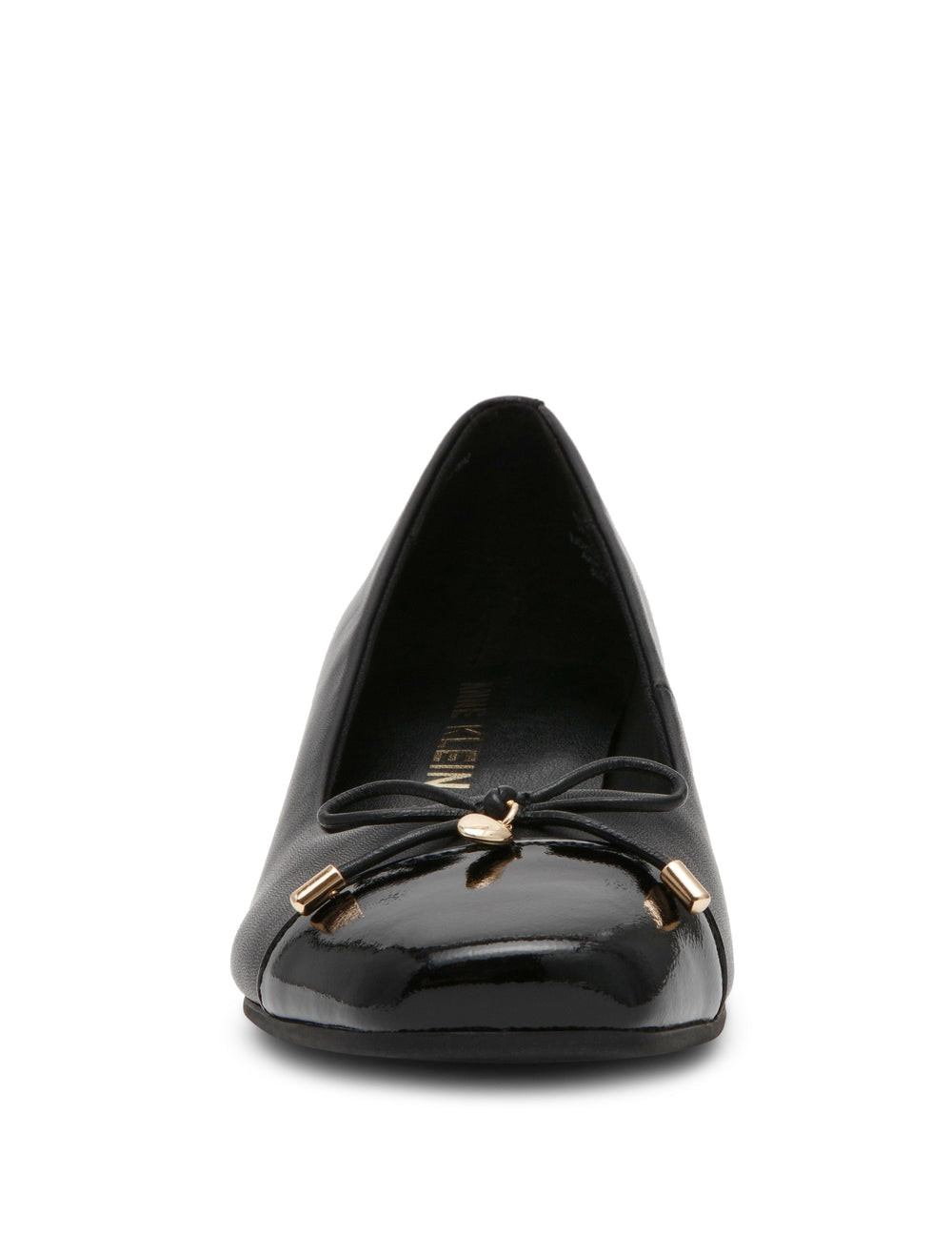 Leather Wedge Waiter Shoe in Black Leather - Anne Klein Black Leather