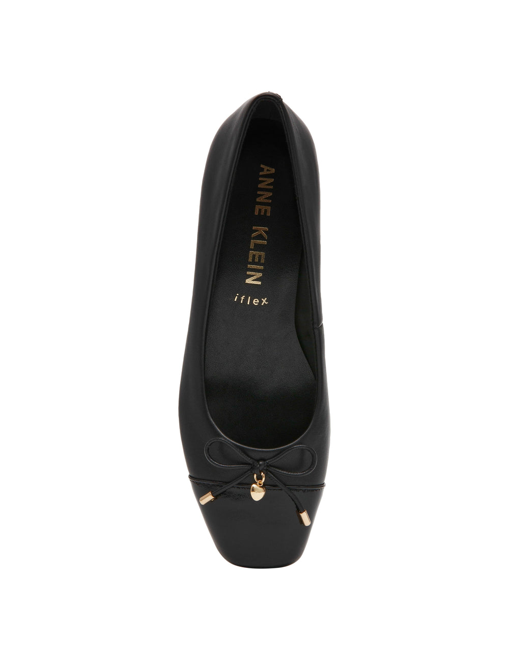 Leather Wedge Waiter Shoe in Black Leather - Anne Klein Black Leather