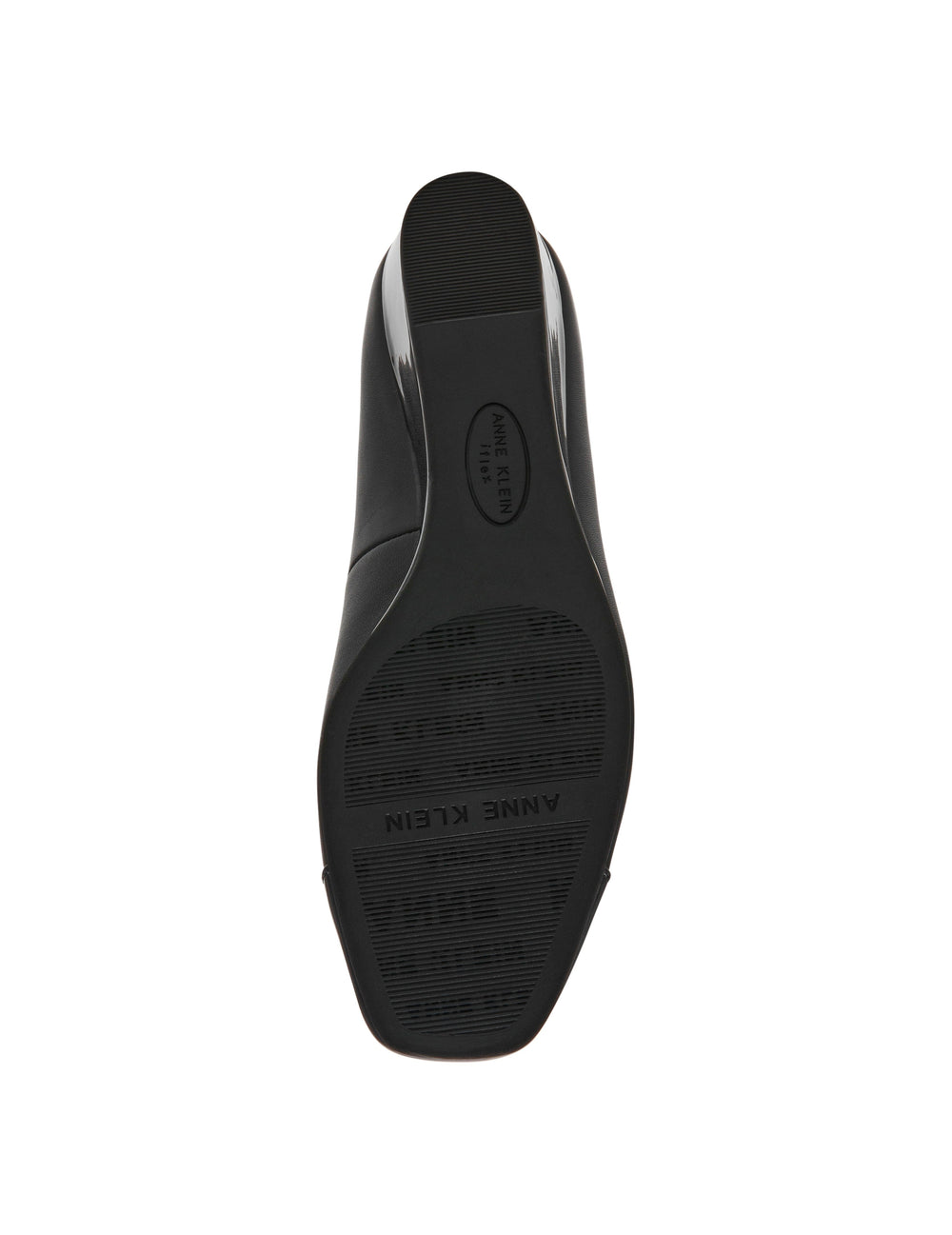 Leather Wedge Waiter Shoe in Black Leather - Anne Klein Black Leather
