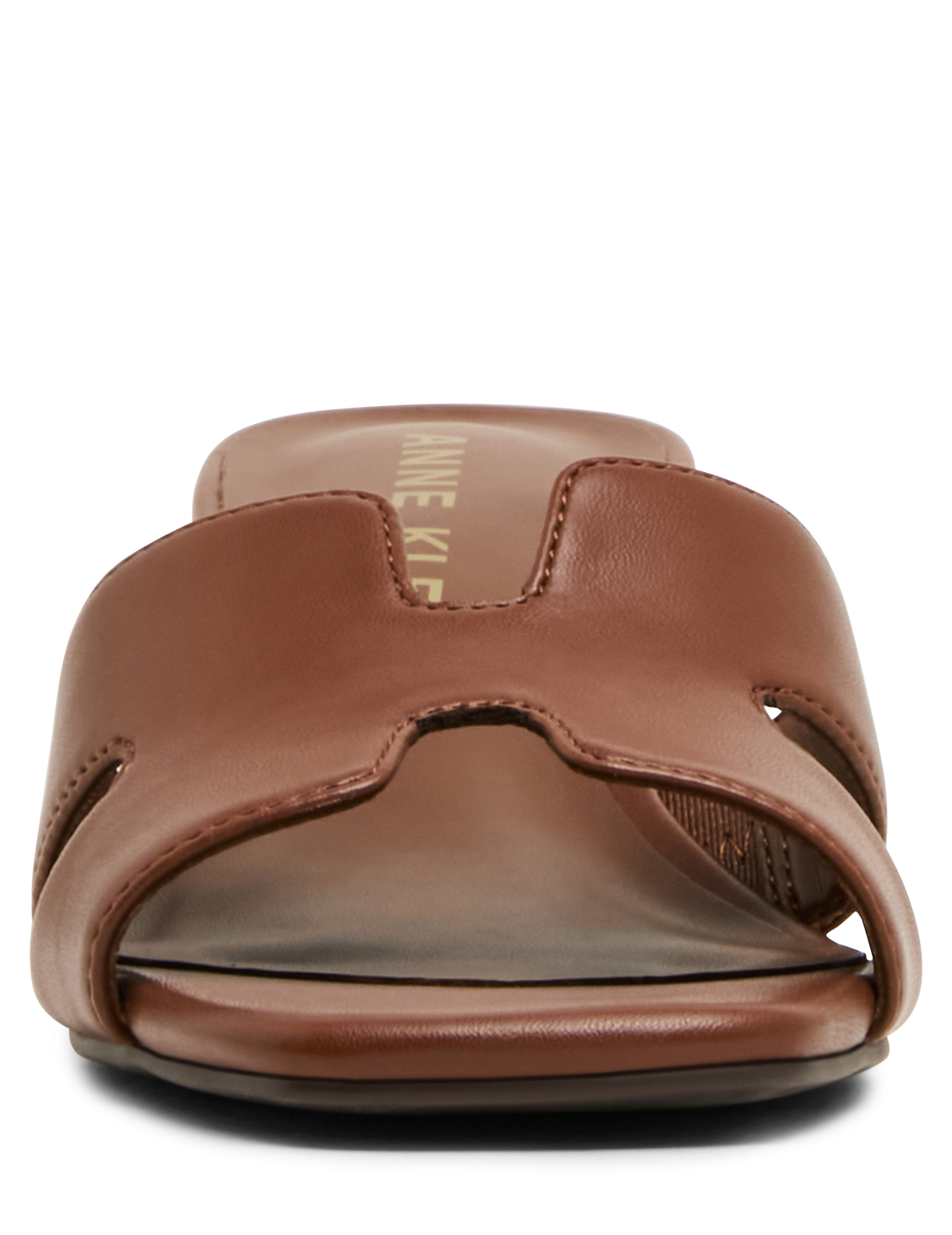 Delphine Strappy Sandal in Cognac - Anne Klein Cognac