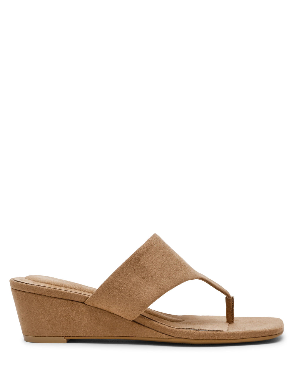 Willing Strappy Flat Sandal in Sand Suede - Anne Klein Sand Suede