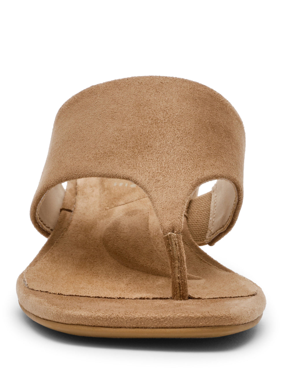 Willing Strappy Flat Sandal in Sand Suede - Anne Klein Sand Suede