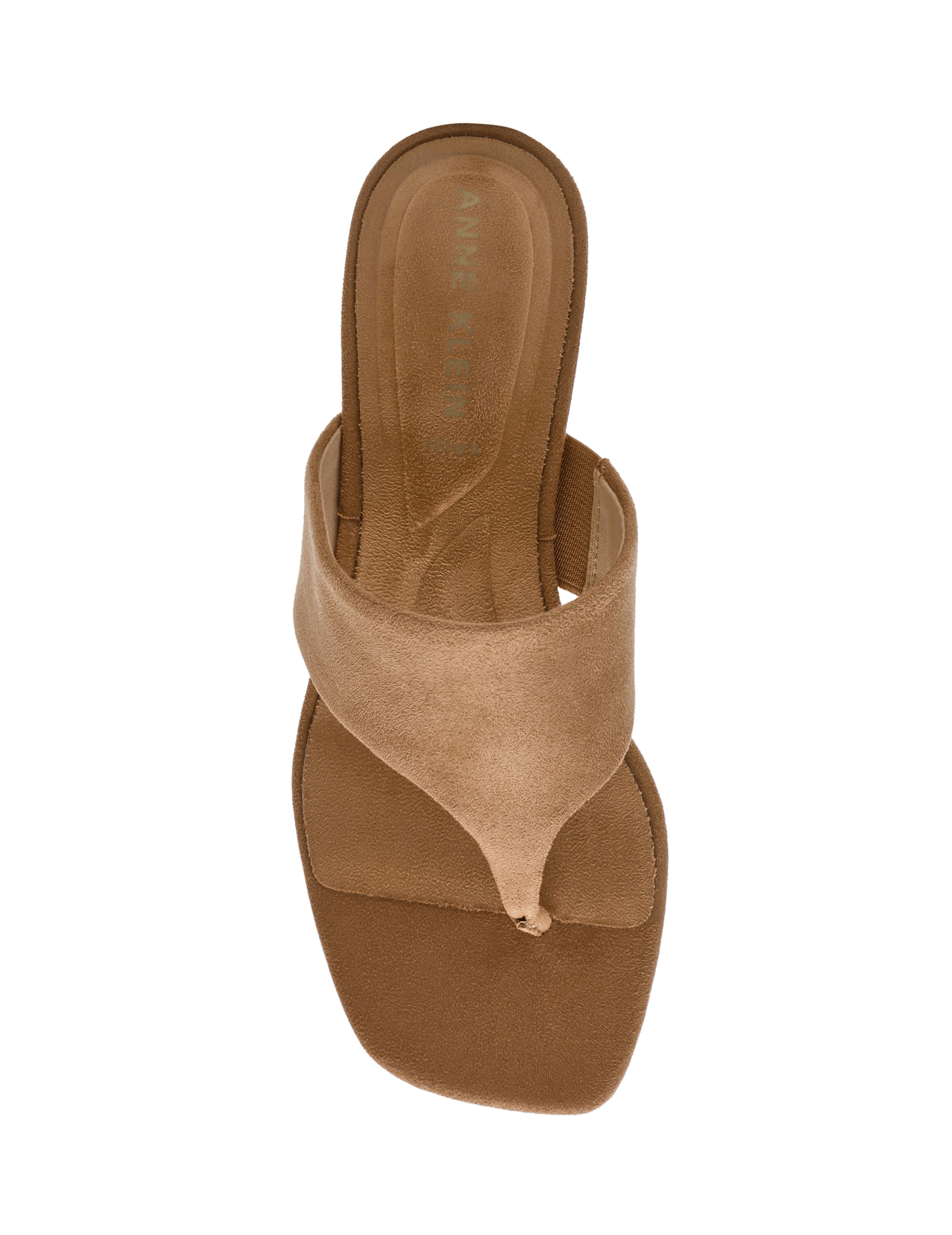 Willing Strappy Flat Sandal in Sand Suede - Anne Klein Sand Suede