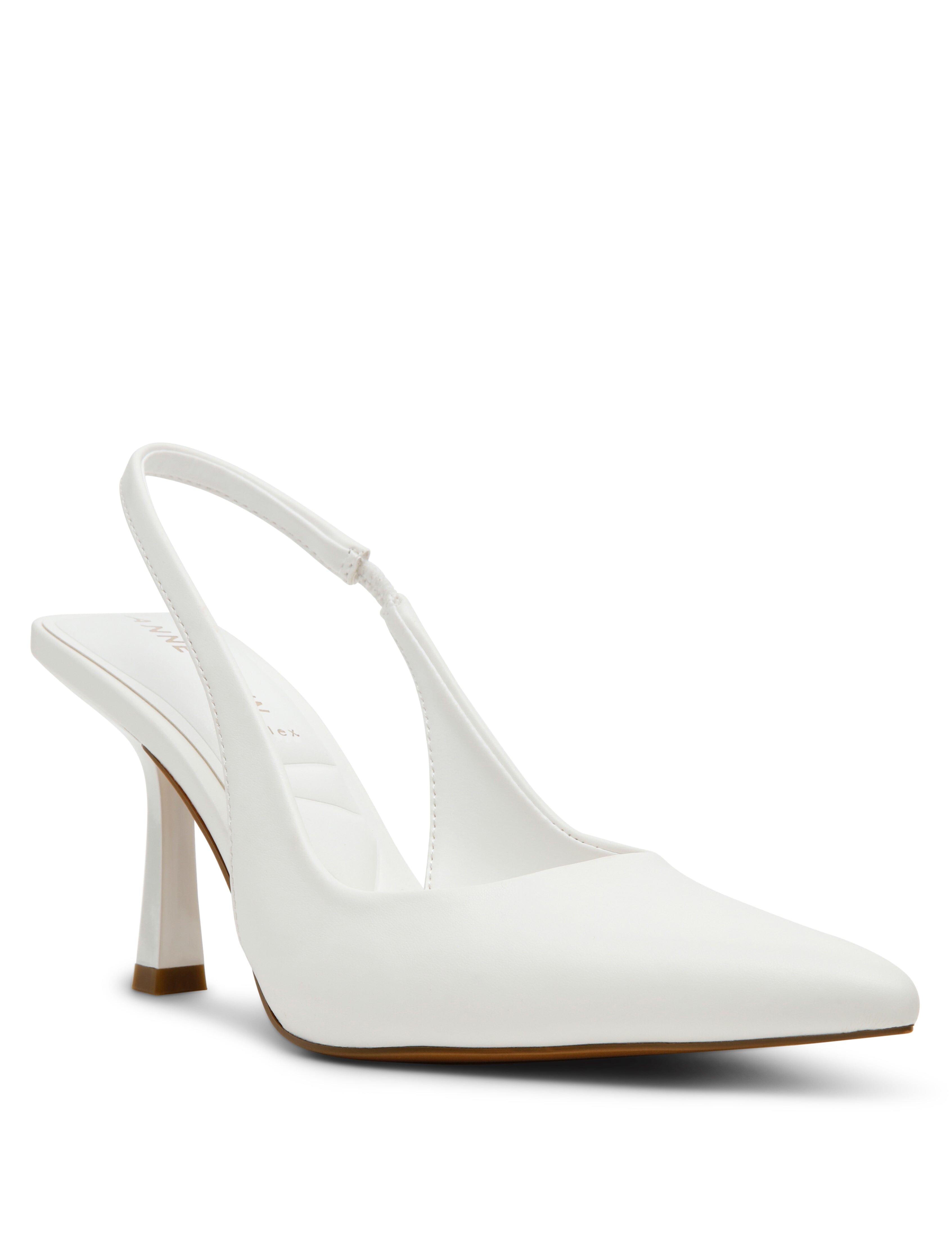 Itzy Slingback Block Heel Pump in White - Anne Klein White
