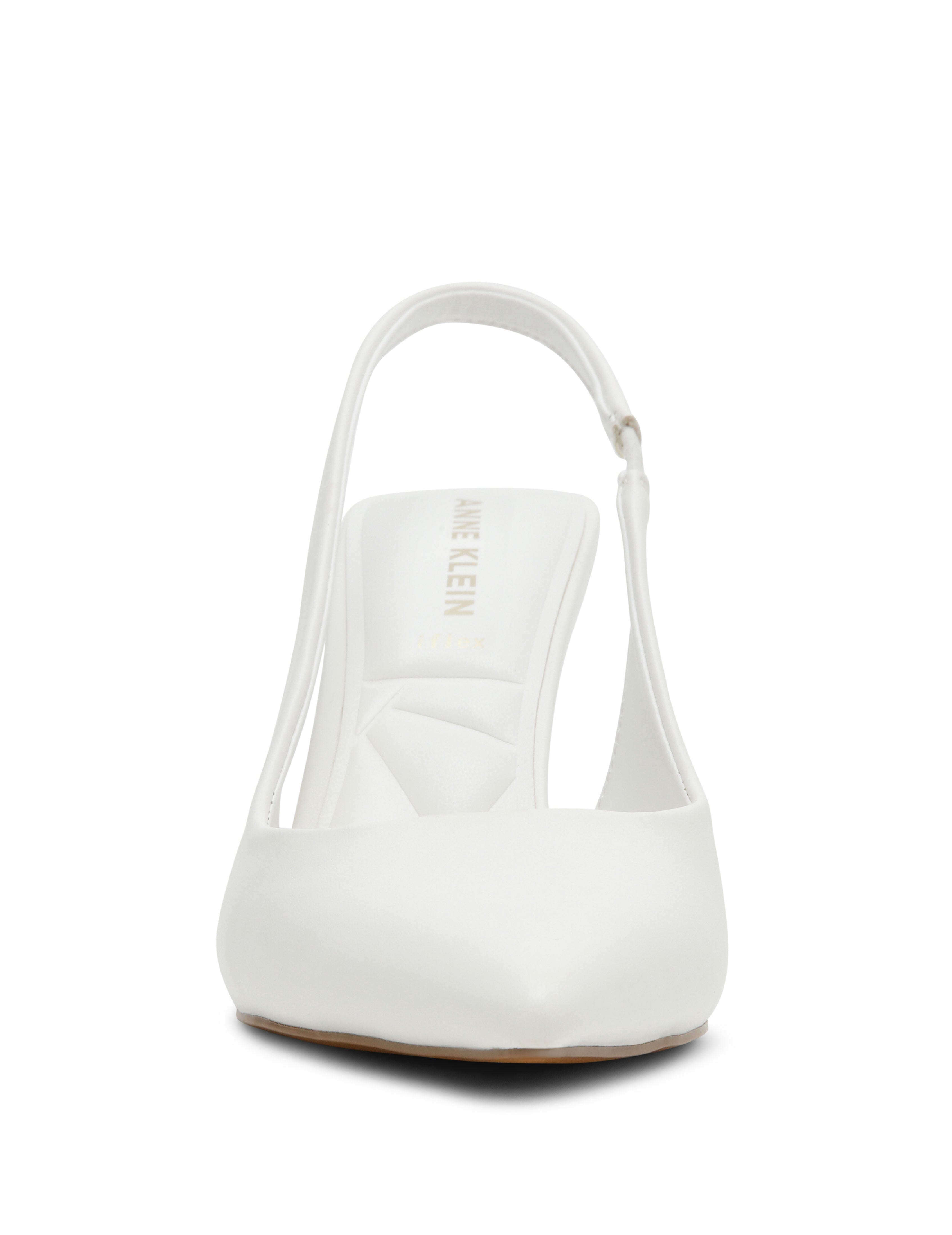 Itzy Slingback Block Heel Pump in White - Anne Klein White