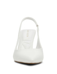 Itzy Slingback Block Heel Pump in White - Anne Klein White