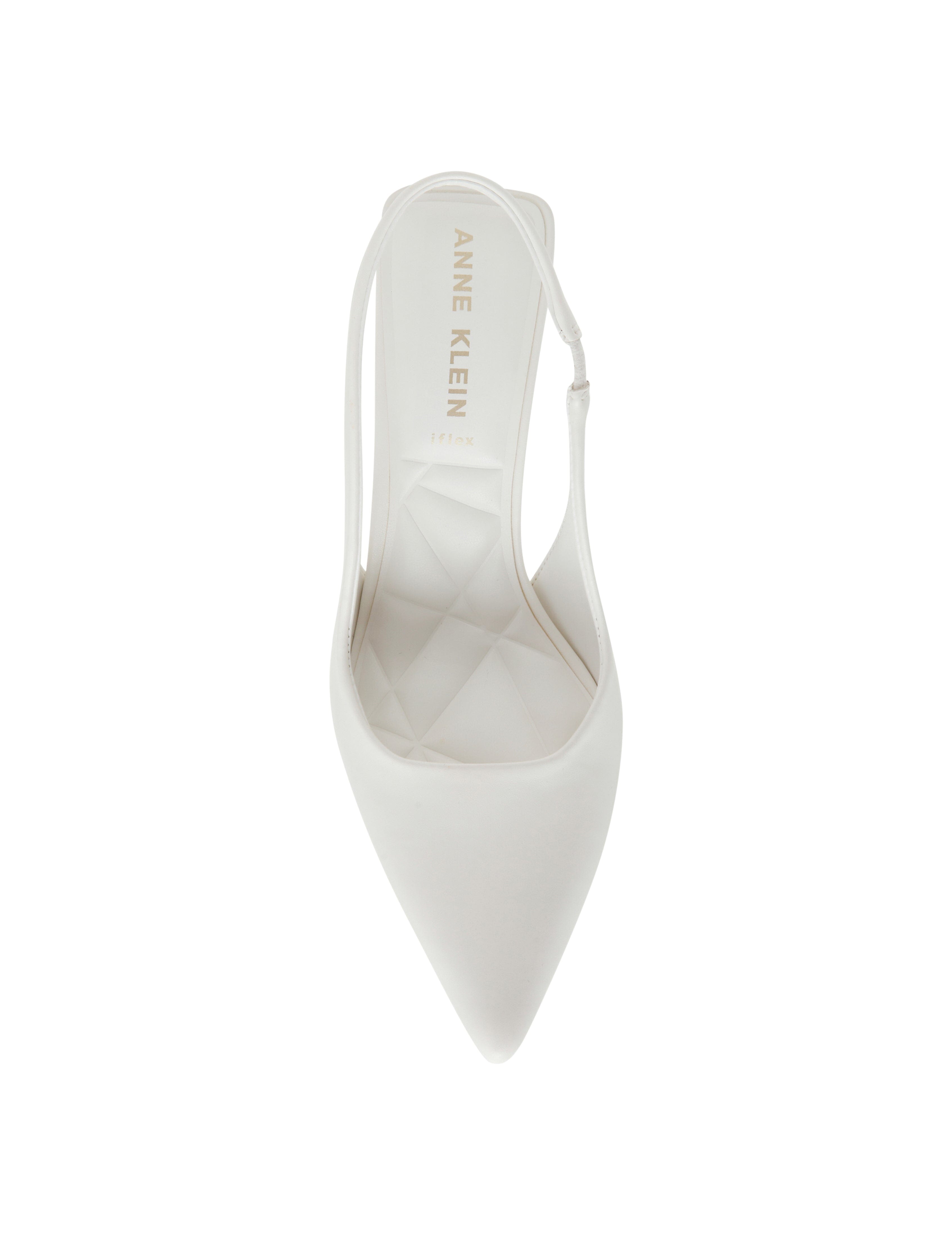 Itzy Slingback Block Heel Pump in White - Anne Klein White